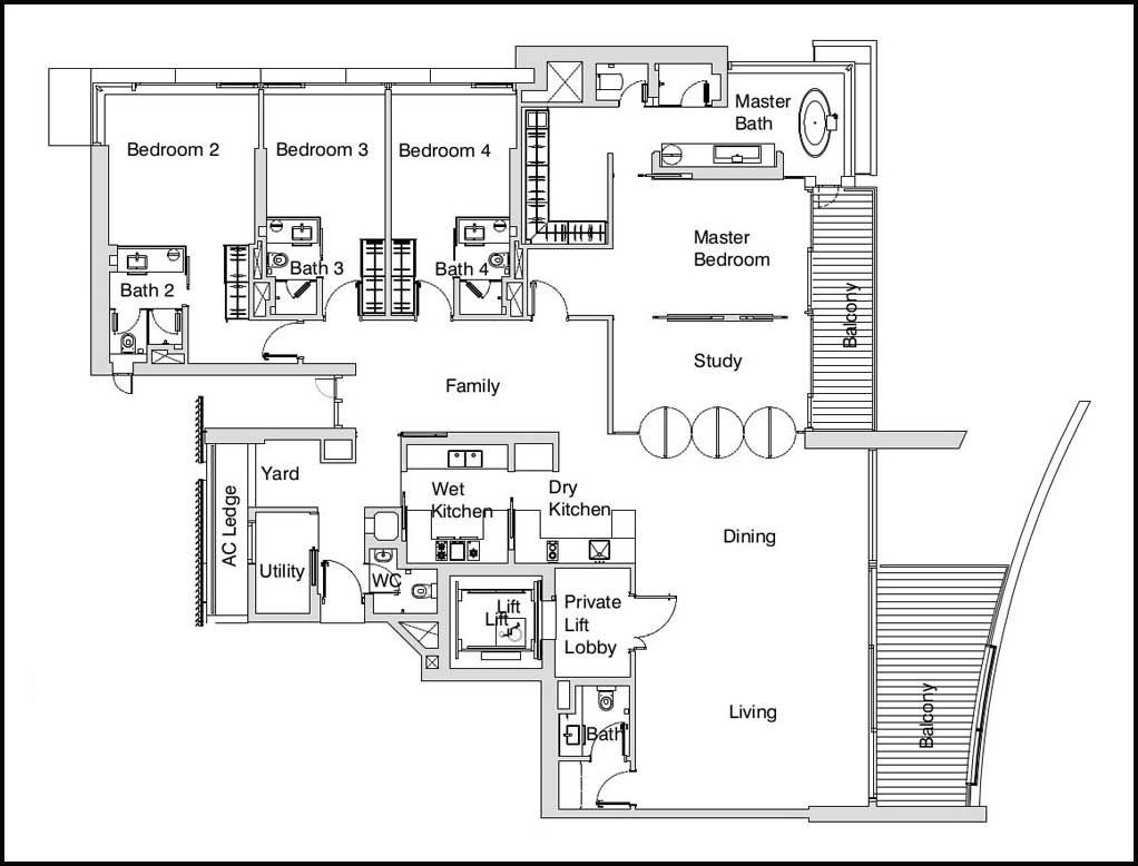 eden-residences-floor-plan-e1-4+1 Bedroom