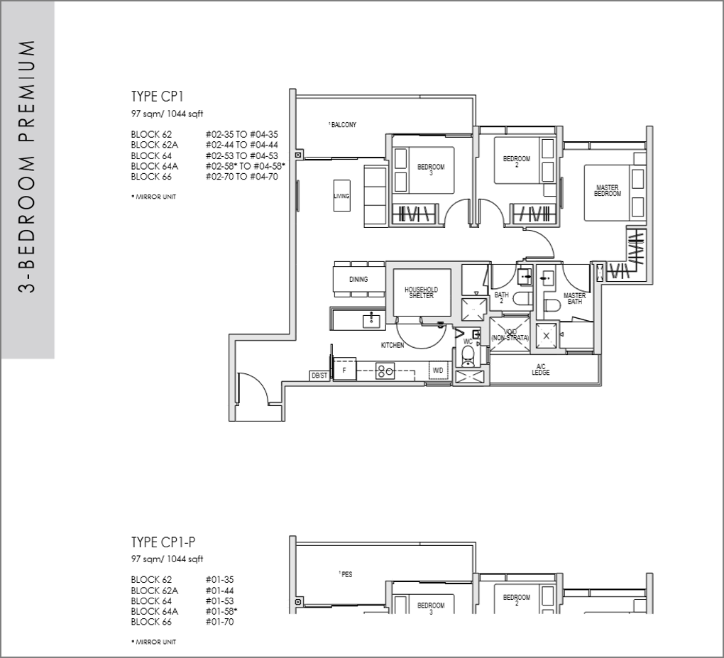 kent-ridge-hill-residences-floor-plan_3-bedroom-Premium