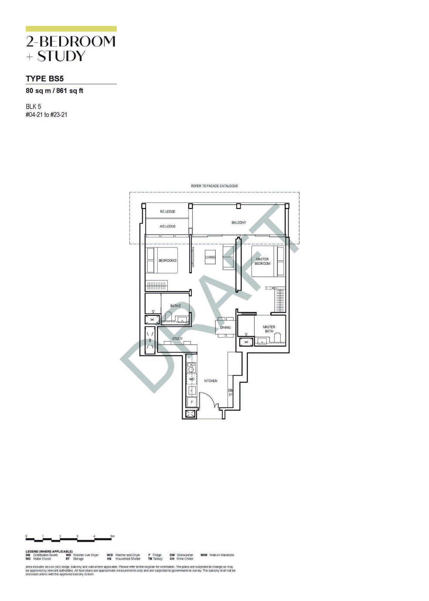 Canning Hill Piers 2 BR + Study Floor Plan
